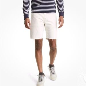 NWT FRAME Denim L’Homme Cut Off Jean Shorts in Off White $175 size 38